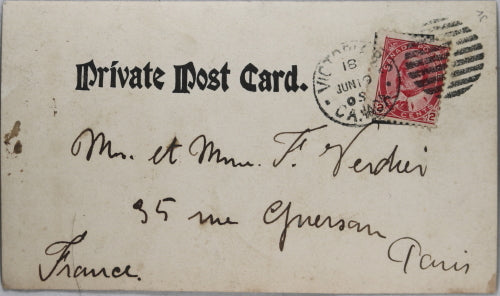 RPPC photo postcard Indian Canoe Race Victoria B.C. c. 1905