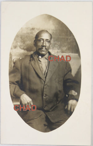 RPPC photo postcard of African-American man c. 1910s