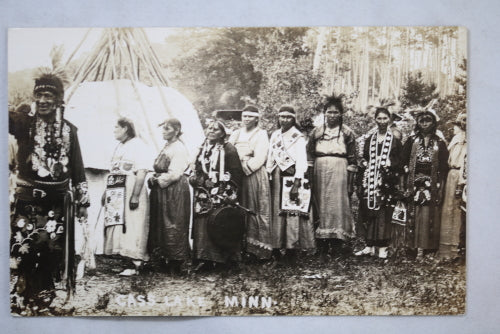 RPPC photo postcards of aboriginals at Cass Lake Minnesota @1925