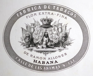 Ramon Allones Cuban cigar label print @late 1800s