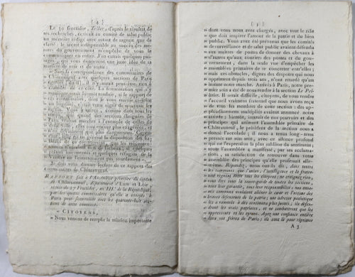 Rapport au comités Salut Public et Suréte Générale par Ysabeau sur Tellier -1795