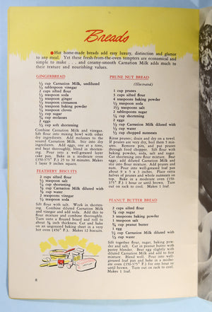 Recipe Book Carnation brand Milk-Rich recipes (Canada) 1940s