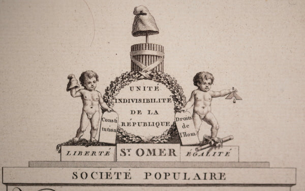 Révolution St. Omer certificat pour membre Société Populaire @1793-95