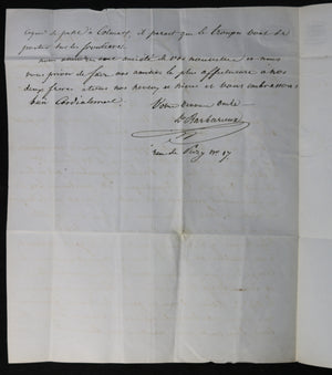 Révolution de1848, lettre sur événements à Lyon