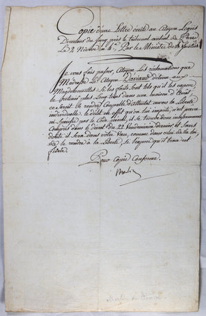 Révolution deux documents signés par Merlin de Douai (1791,95)