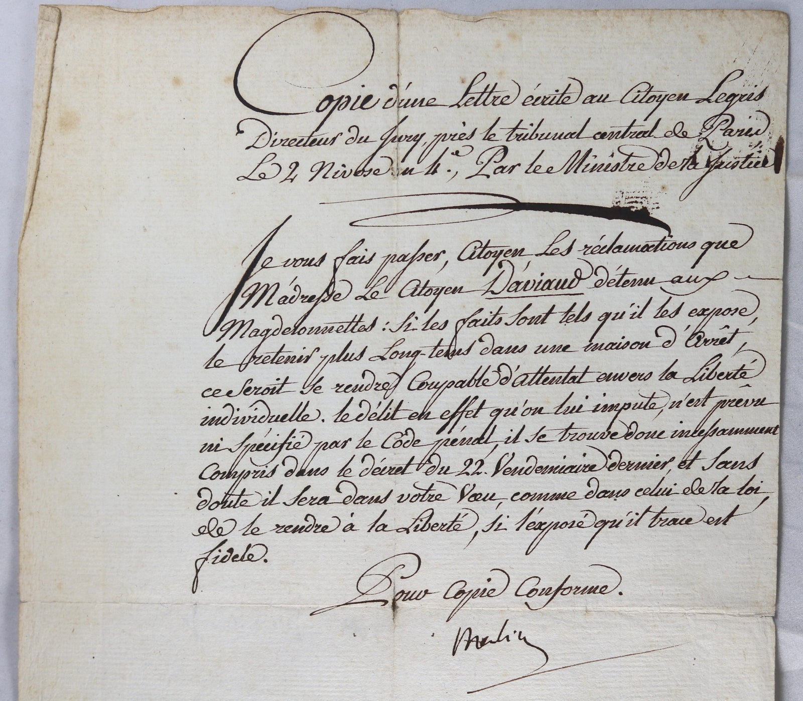 Révolution deux documents signés par Merlin de Douai (1791,95)