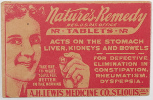 Sample envelope advertising A.H. Lewis’ “Nature’s Remedy” early 1900s