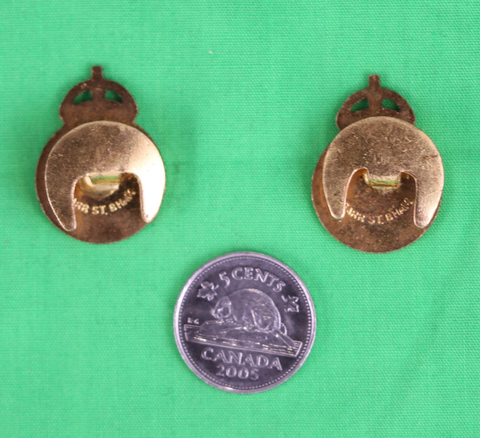 Set of 2 Civil Defence Corps (Scottish version) lapel badges in box.