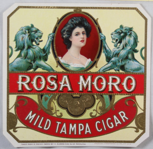 Set of 2 Rosa Moro cigar box labels @1920