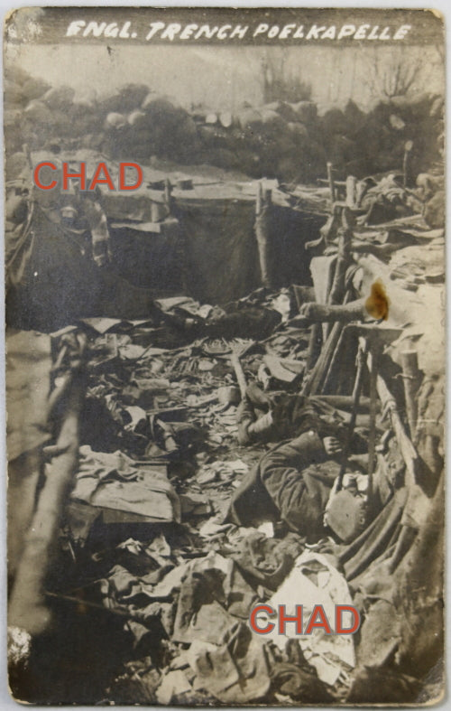 Set of 2 WW1 photo postcards of dead Allied soldiers