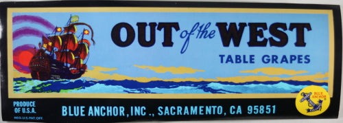 Set of 3 Grape fruit crate labels from California