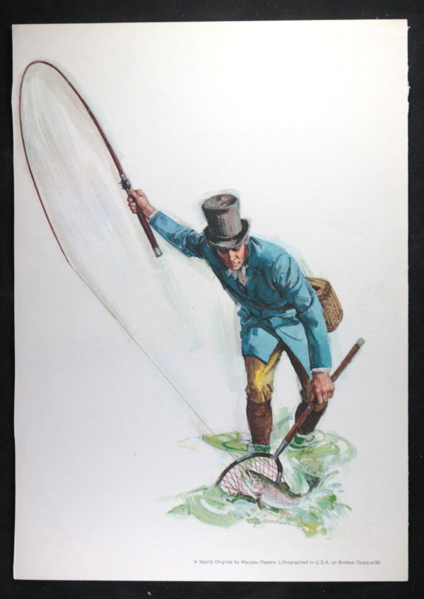 Set of 4 Wausau Papers ‘Sports Original’ lithographs by Jacobson c. 1967