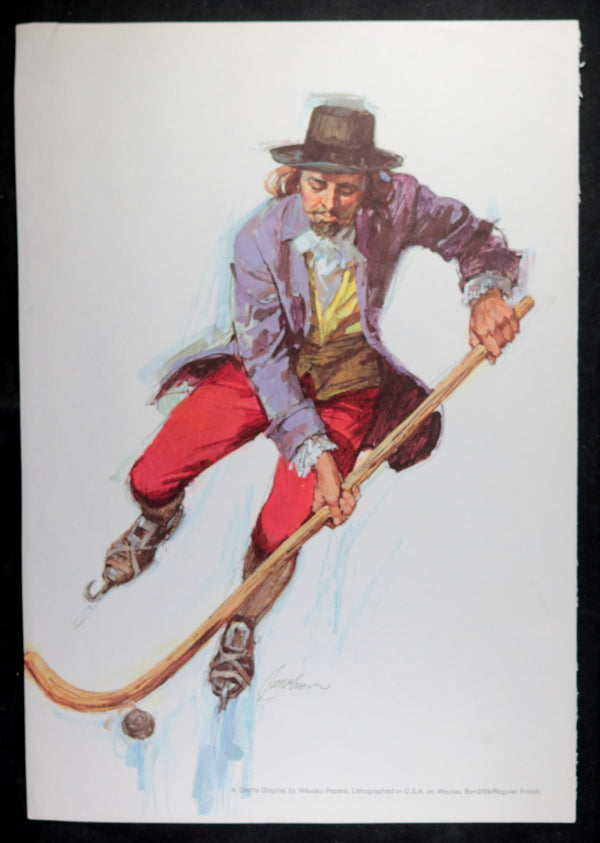 Set of 4 Wausau Papers ‘Sports Original’ lithographs by Jacobson c. 1967