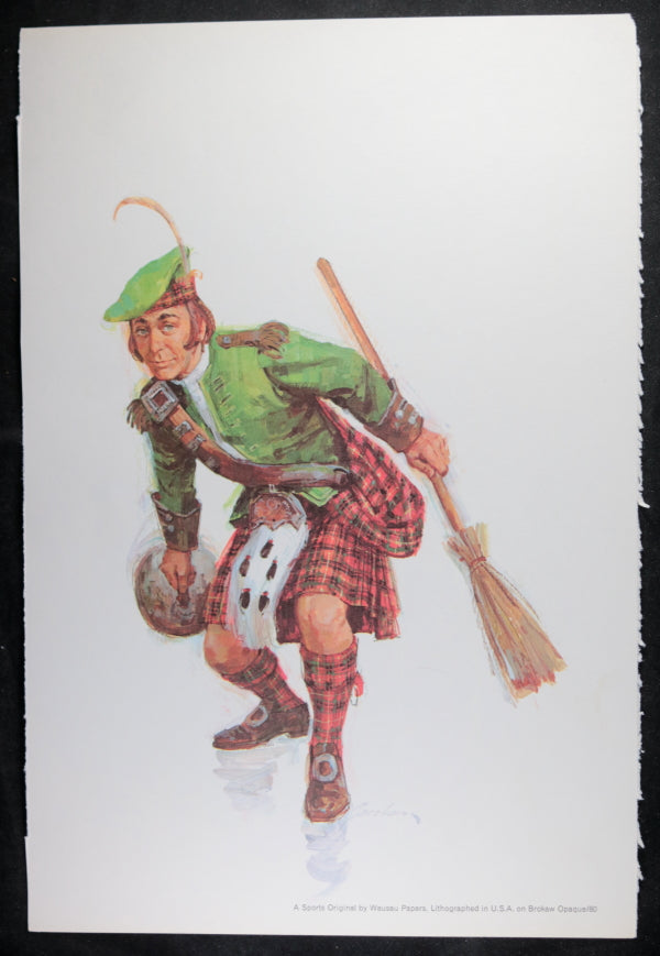 Set of 4 Wausau Papers ‘Sports Original’ lithographs by Jacobson c. 1967