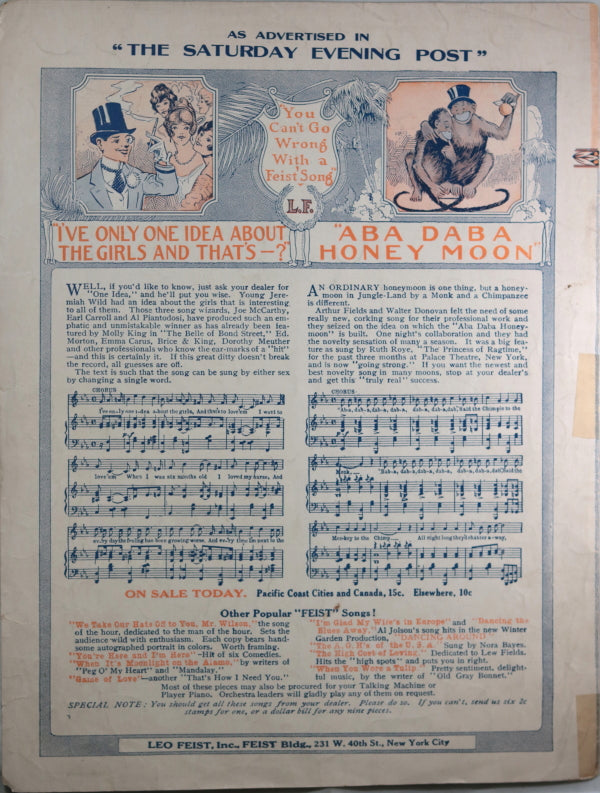 Set of three 1915 U.S. anti-war sheet music ‘I didn’t raise my boy to be a soldier'