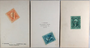 Set of three CDV photos of American women 1865-66 (tax stamps)