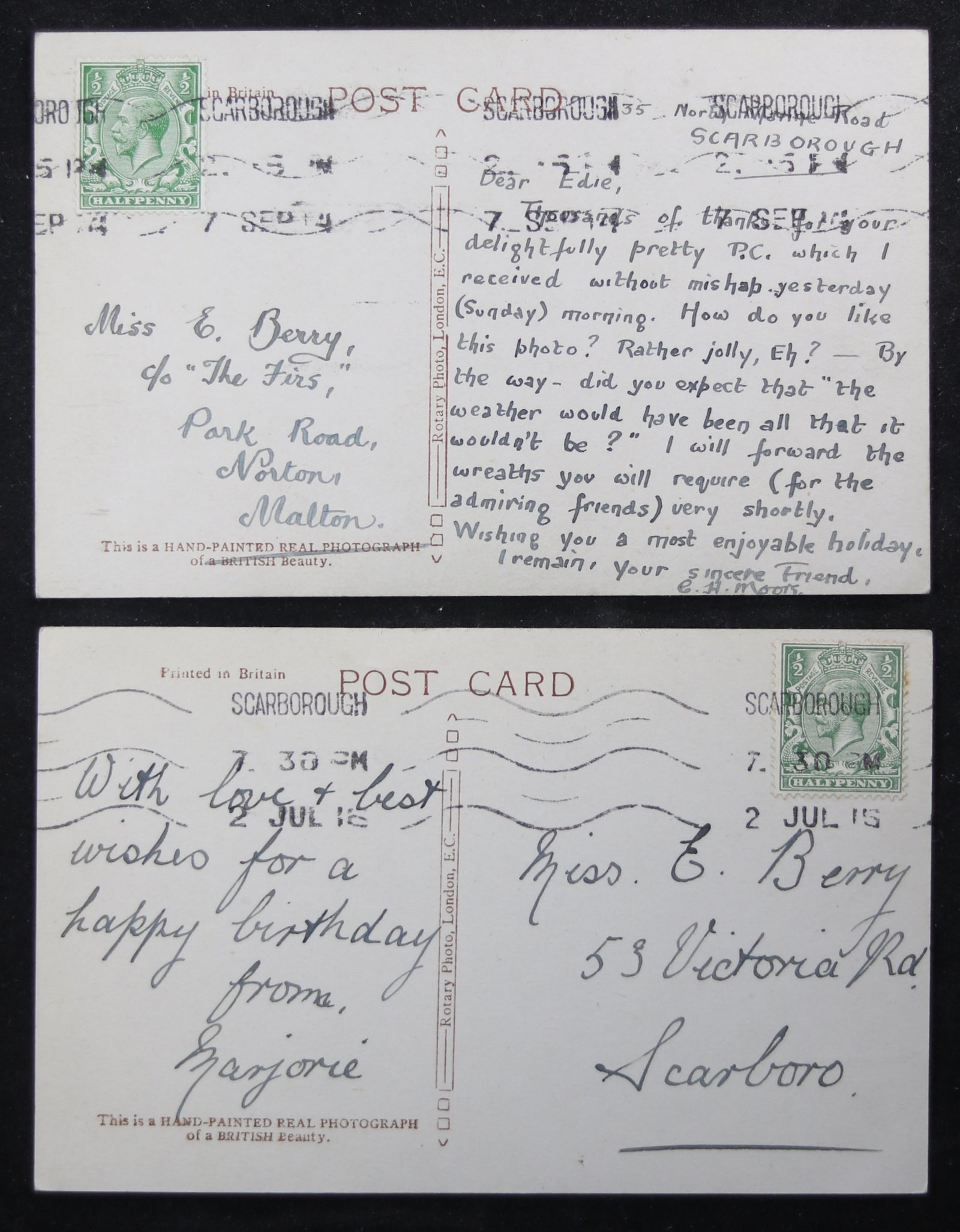 Set of three entertainment photo PCs Ivy Close - UK (1914-18)