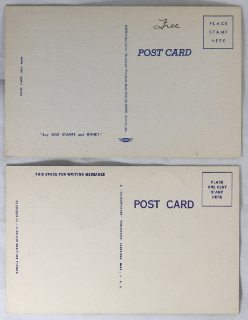 Set of two WW2 USA patriotic postcards