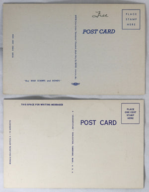 Set of two WW2 USA patriotic postcards