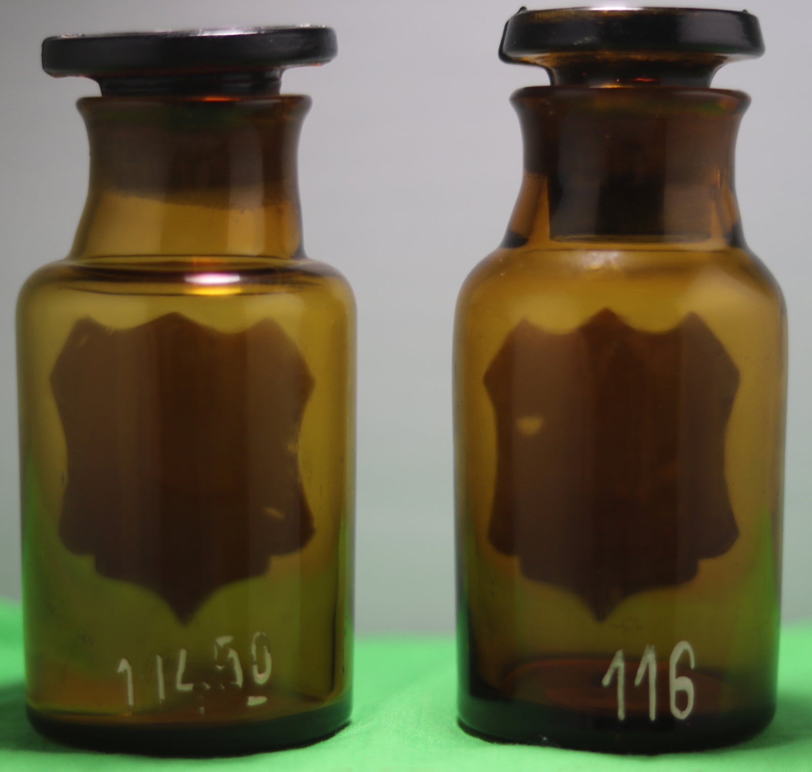 Set of two brown Apothecary bottles early 1900s