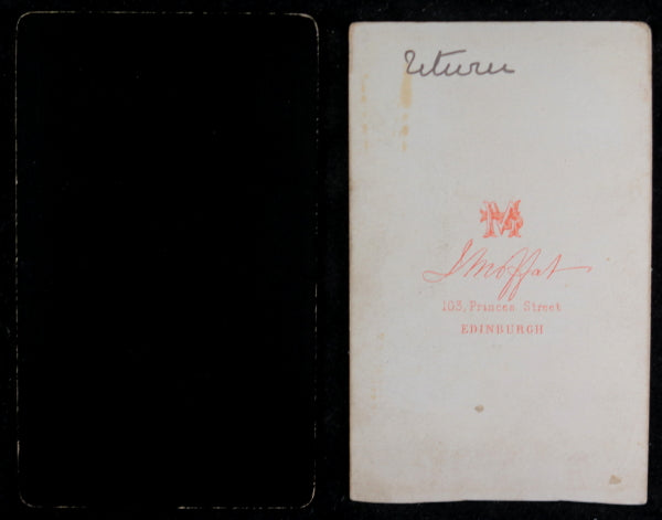 Set of 2 CDV family photos from Edinburgh Scotland studios, late 1800s