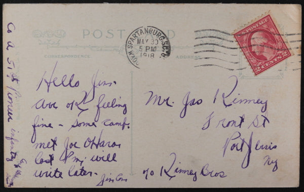 Set of 3 USA vintage postcard with military image and text, WW1 to WW2