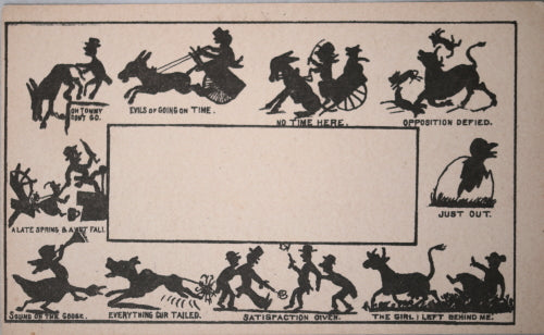 Small card with witty cartoon sayings (late 1800s  early 1900s)