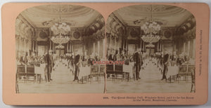 Stereoscopic photo Dining Hall Windsor Hotel Montreal @1894