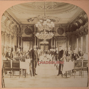 Stereoscopic photo Dining Hall Windsor Hotel Montreal @1894