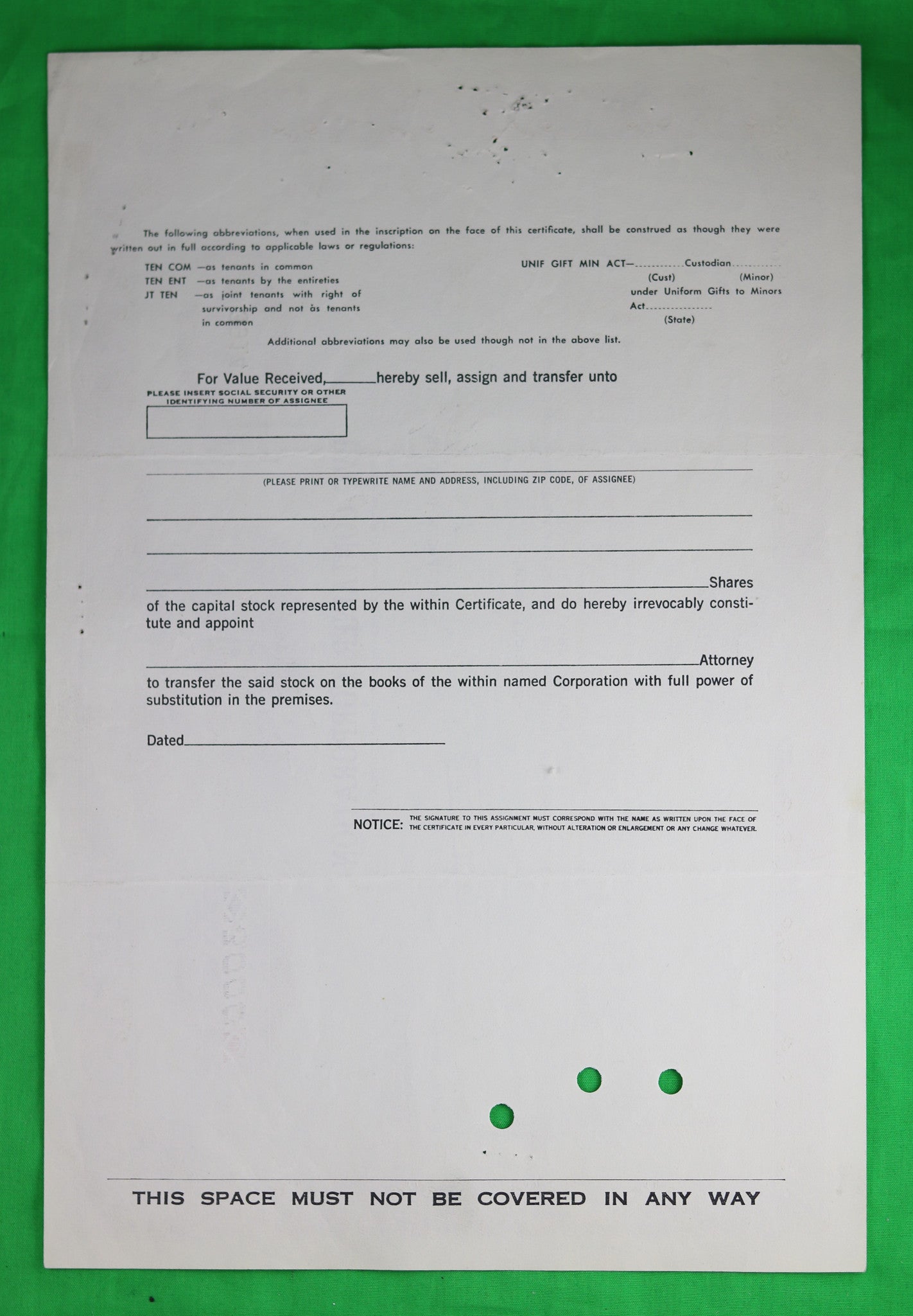 Stock certificate of PVC Container Corp (1978)