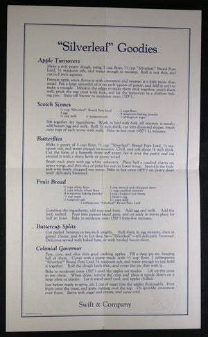 Swift's Silverleaf Pure Lard - Advertising pamphlet (~1940s)