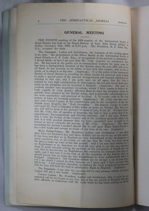  The Aëronautical Journal January 1910 (UK) S.F. Cody