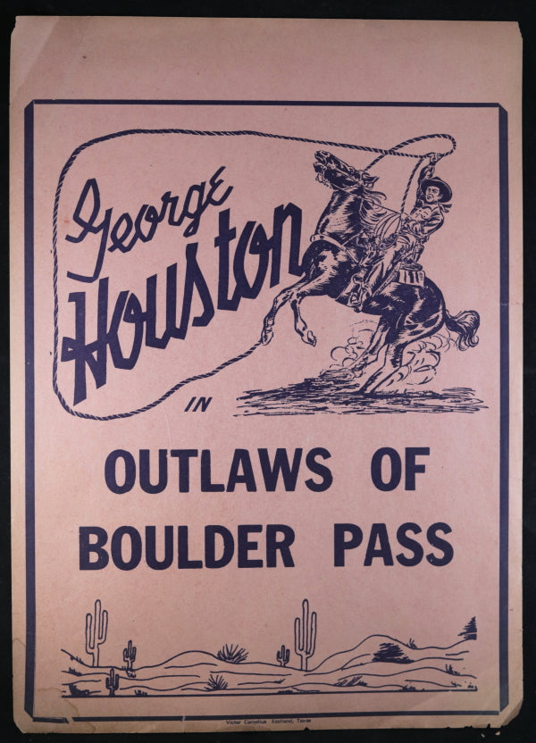 Three theater window cards, George Houston Western movies (1941-42)