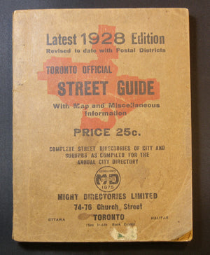 Toronto Official Street Guide - 1928