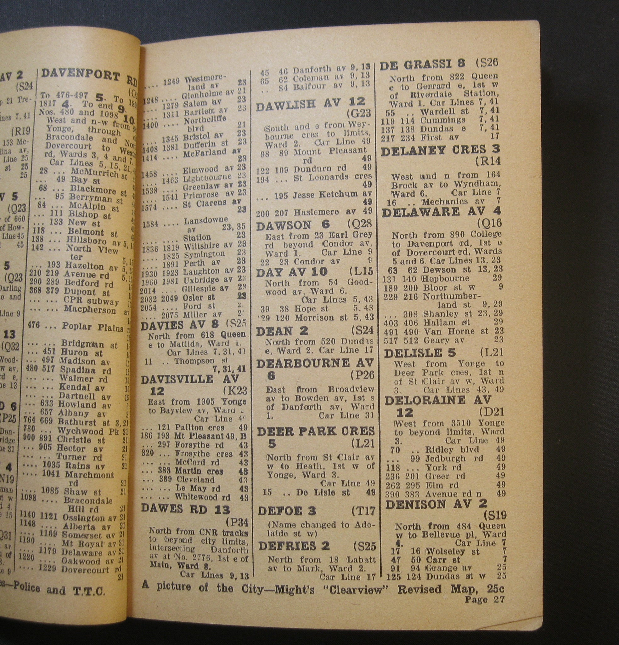 Toronto Official Street Guide - 1928 Toronto Official Street Guide - 1928