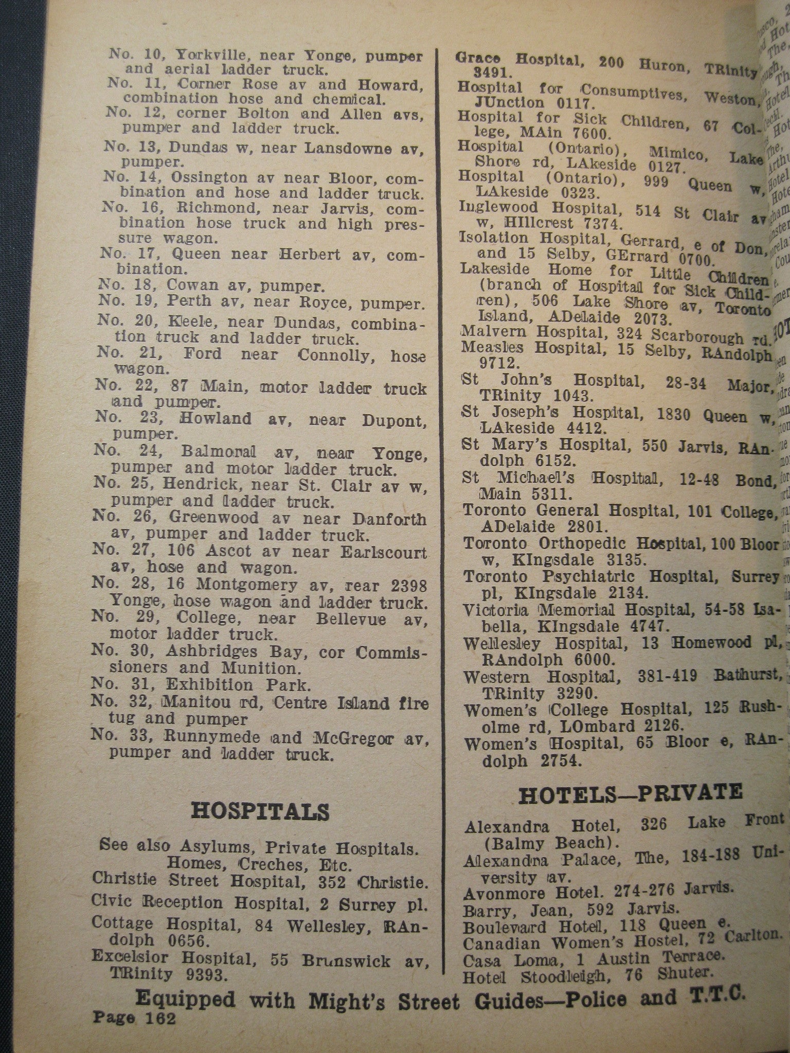 Toronto Official Street Guide - 1928 Toronto Official Street Guide - 1928