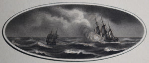 Trois dessin batailles navals par Jacques-Nicolas Lemarié @1813