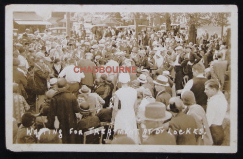 Two PCs Dr. Locke treating arthritis patients Williamsburg Ont. 1930s