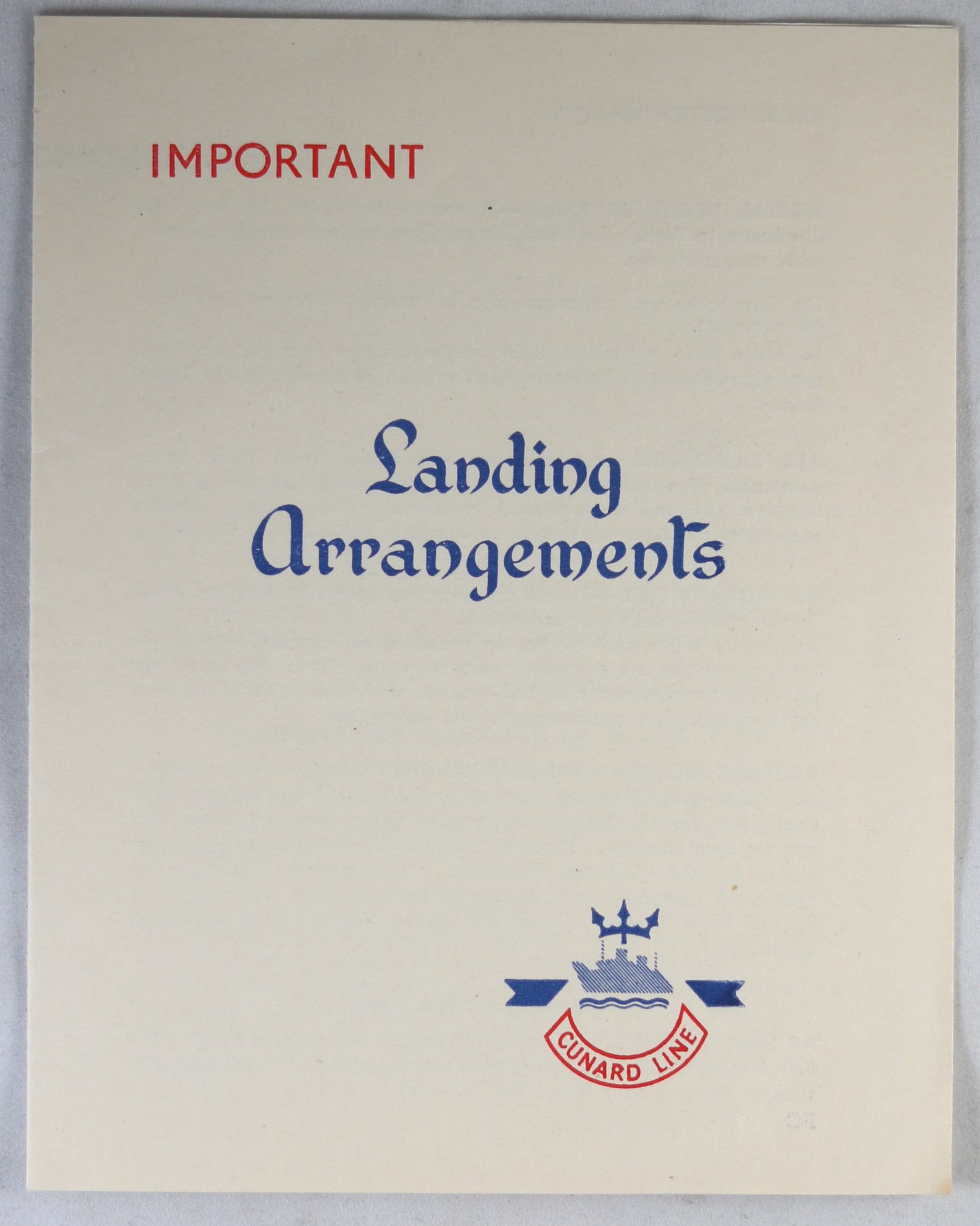 Two R.M.S. Queen Mary items 1952