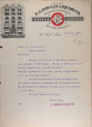 Two USA letters with Liquor & Distiller letterheads, early 1900s