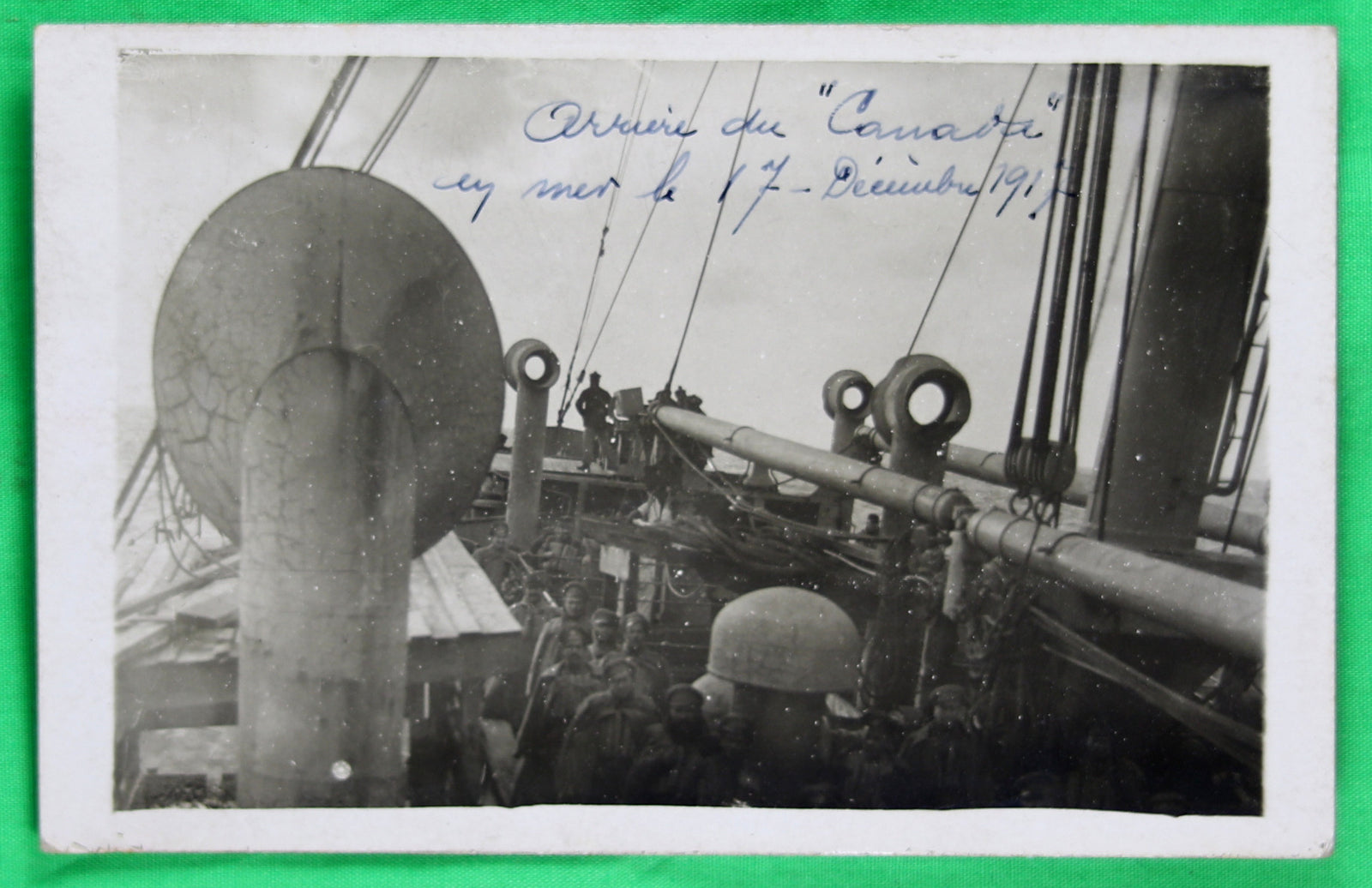 Two WW1 photo postcards from on-board HMS Canada 1917