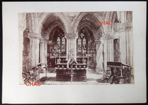 Two albumen photos of Rosslyn Chapel Scotland @1870