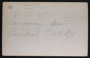 Two early photo postcards, President Coolidge’s life in Vermont