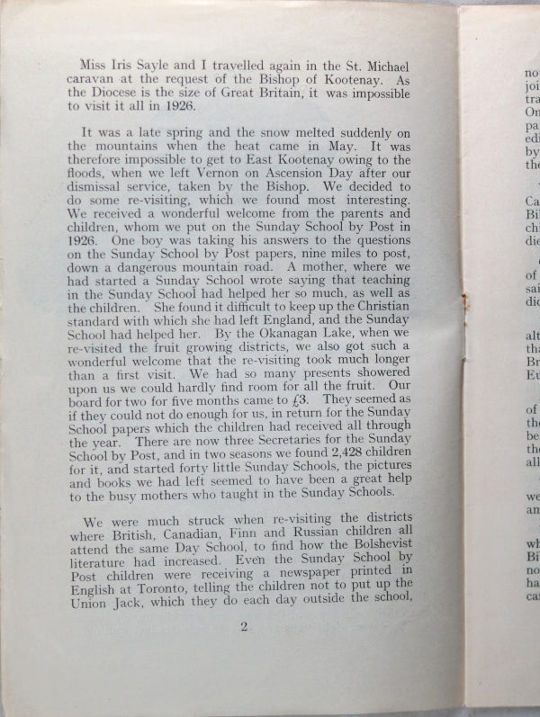 Two pamphlets, Sunday School Caravans British Columbia (1927-1953)