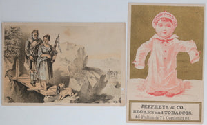 Two trade Cards advertising Cigars and Tobacco, NYC & Ohio