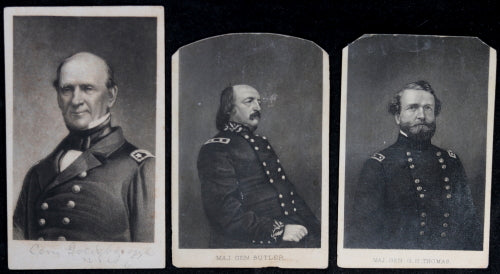 U.S. Civil War, 3 CDV images of Union Generals and a Commodore