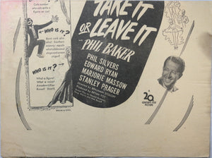 UK Movie playbill for 1944 movie 'Take it or Leave it'