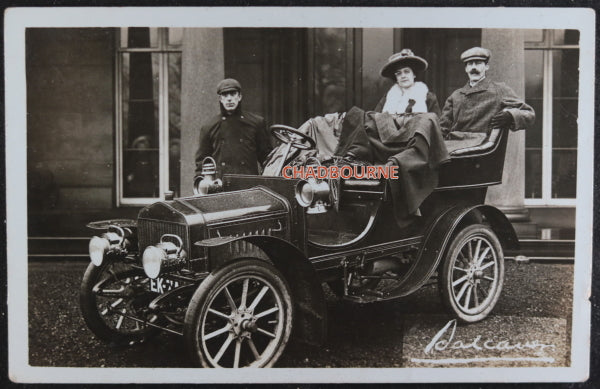 UK photo postcard Earl of Crawford’s Vulcan Motor automobile @1905 #2