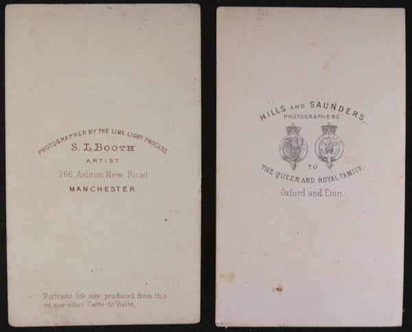 UK set of 4 CDV photos late 1800s, Manchester, Oxford/Eton