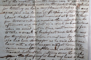 USA 1850 Hamilton Ohio letter about trip and local events (farm accident)